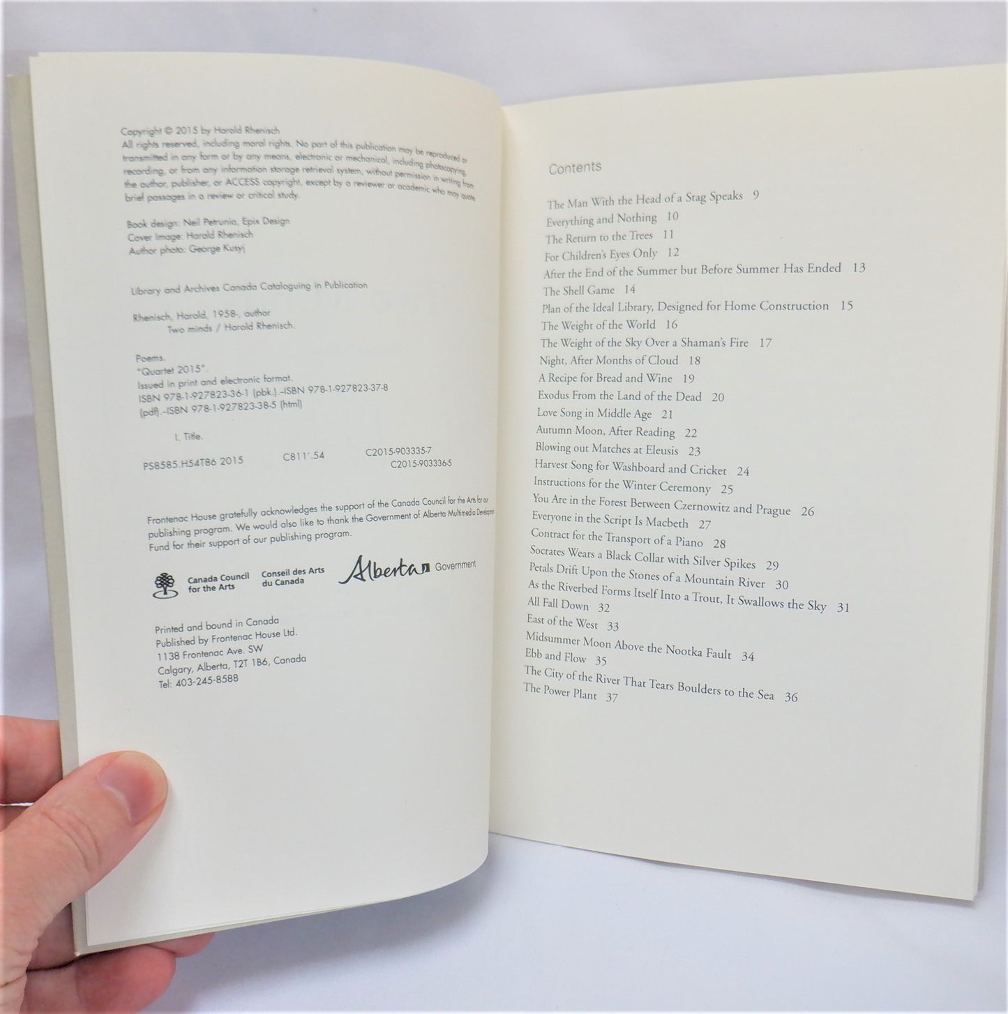 TWO MINDS, Poetry by Harold Rhenisch (1st Ed. SIGNED)