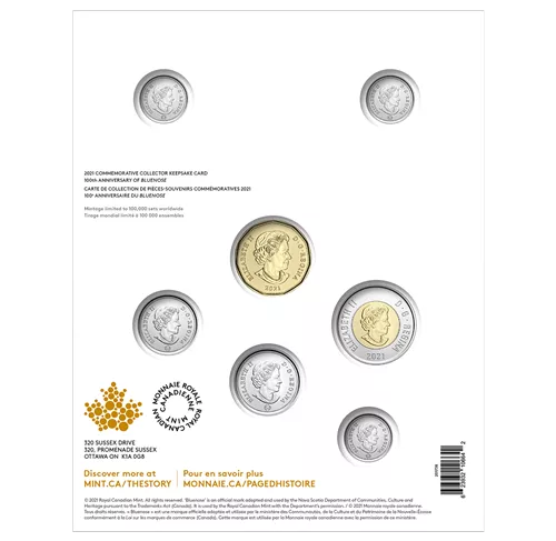 2021 Royal Canadian Mint 7-Coin Canadian Commemorative Collector Set: 100th Anniversary of THE BLUENOSE