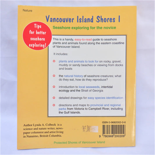 VANCOUVER ISLAND SHORES, Seashore exploring for the novice, by Lynda A. Colbeck (1st Ed. SIGNED)
