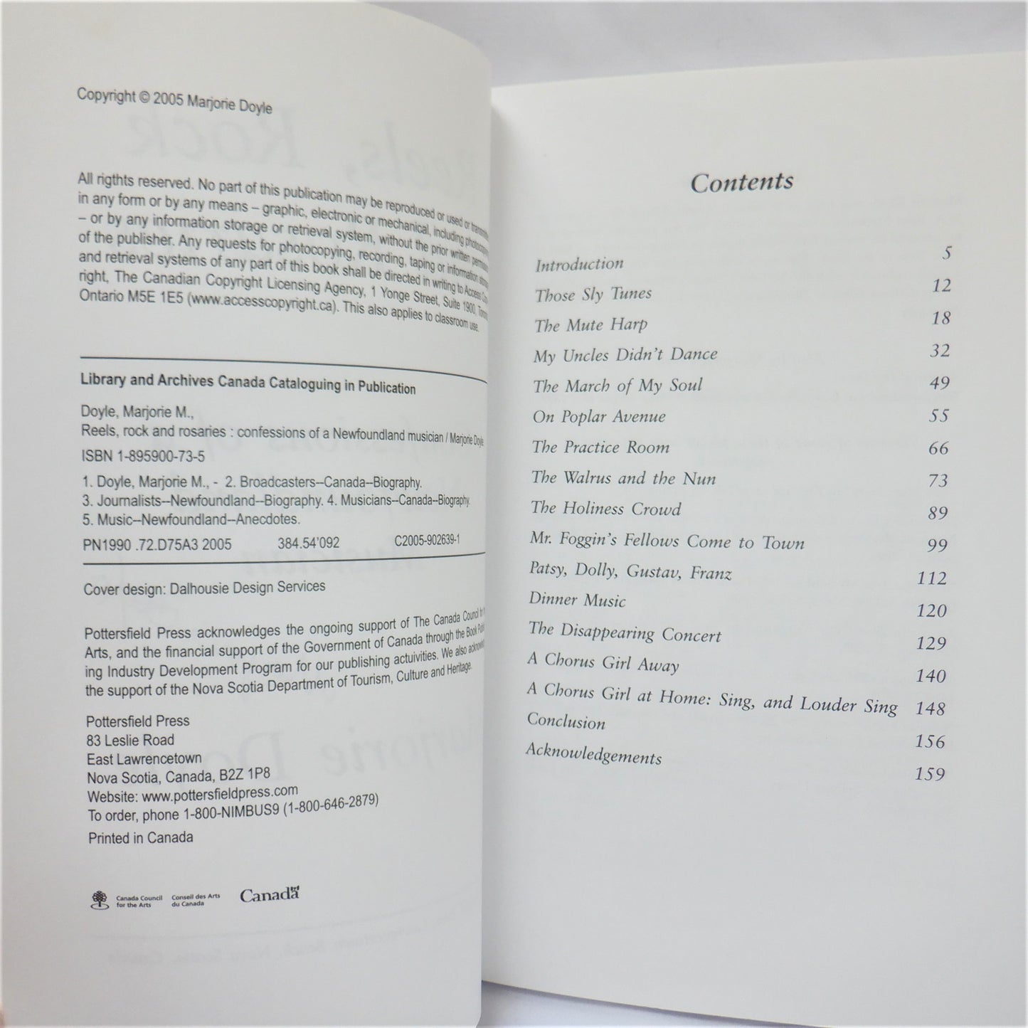 REELS, ROCK and ROSARIES, Confessions of a Newfoundland Musician by Marjorie Doyle (1st Ed. SIGNED)