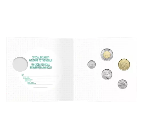 BABY BORN IN 2023! Royal Canadian Mint Greeting Card & 5-Coin Gift Set