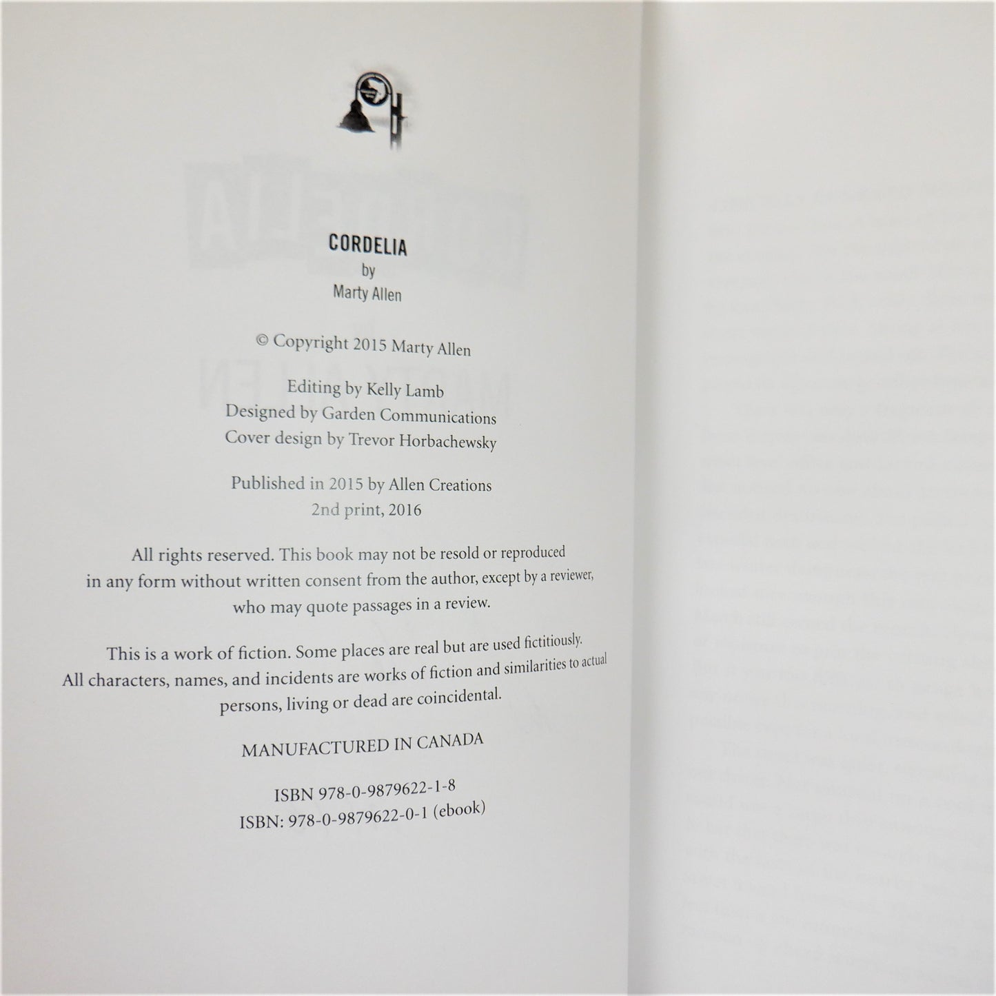 CORDELIA, A CORPORAL JAMES VAANES CRIME NOVEL, by Marty Allen (1st Ed. SIGNED)