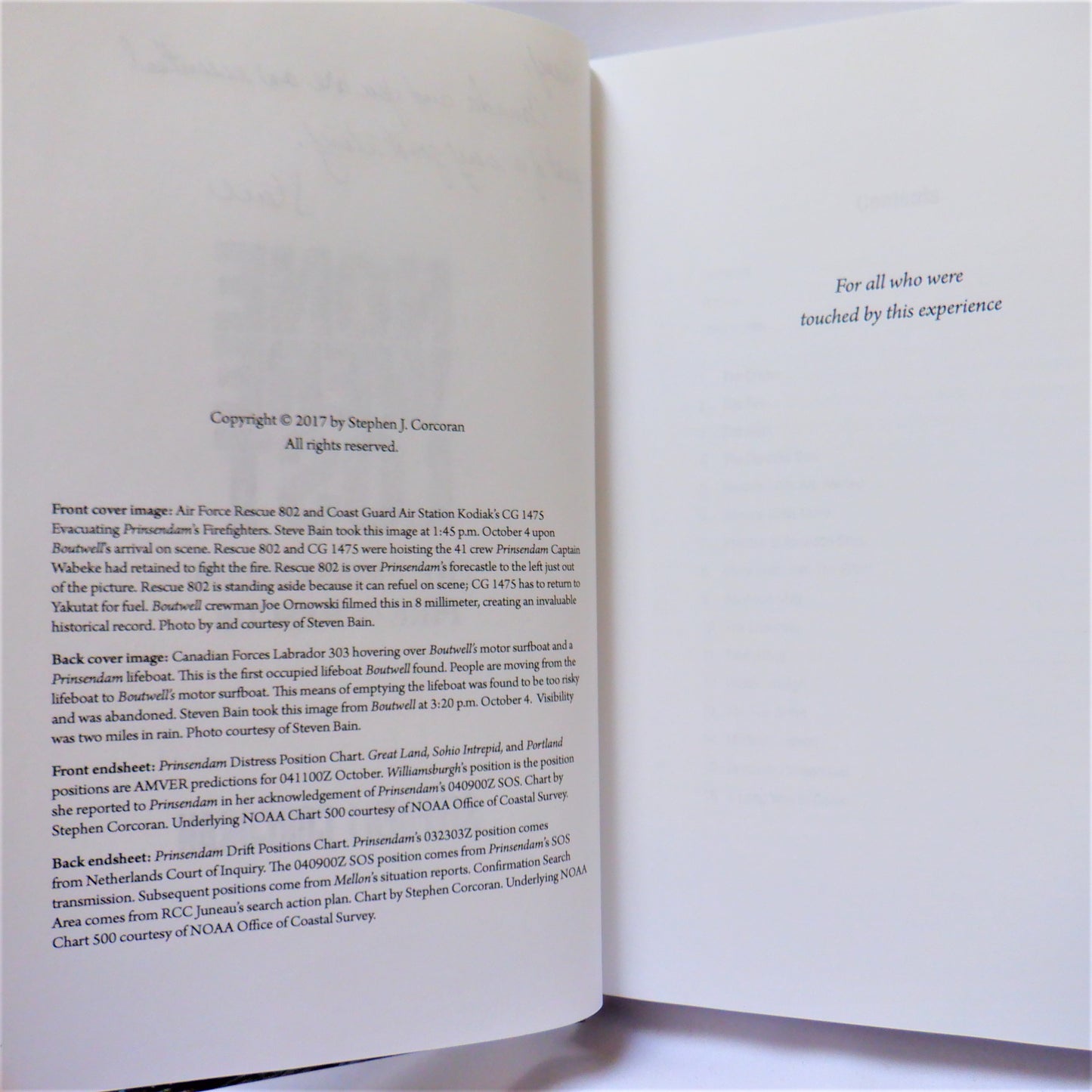 NONE WERE LOST-The Prinsendam Fire and Rescue Story by Stephen J. Corcoran (RARE 1st Ed. SIGNED)