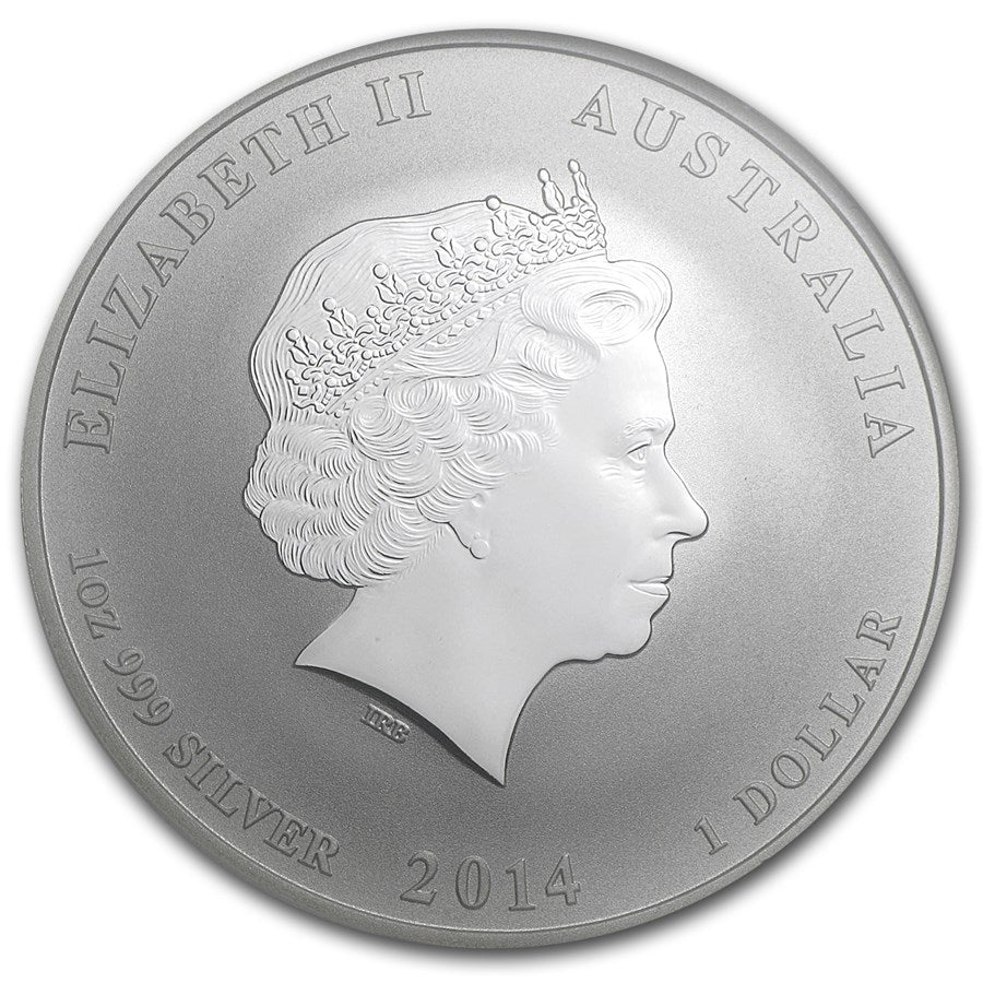 2014P YEAR OF THE HORSE: 1 Full Troy Oz .999 Fine Silver $1 Coin, 'Early Release' by Australia's Perth Mint. NGC Certified MS69