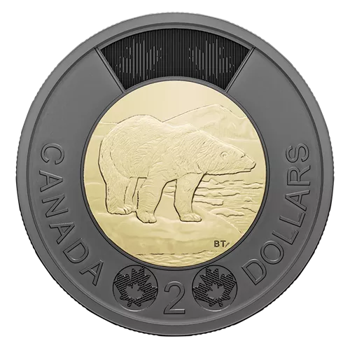 2022 Canadian Black-Rimmed $2 Toonie Coin: Honouring Queen Elizabeth II (1926-2022)