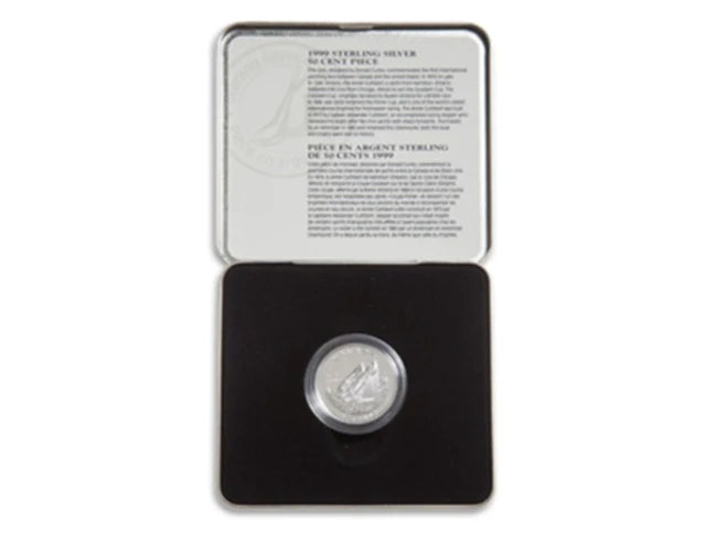 1999 Sterling Silver 50-Cent Canadian Commemorative Coin: 1st INTERNATIONAL YACHTING RACE CANADA vs USA