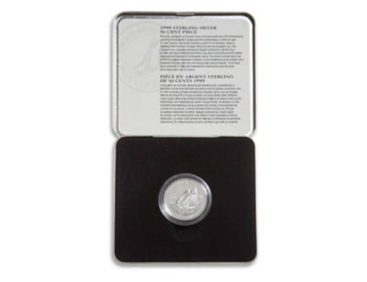 1999 Sterling Silver 50-Cent Canadian Commemorative Coin: 1st INTERNATIONAL YACHTING RACE CANADA vs USA
