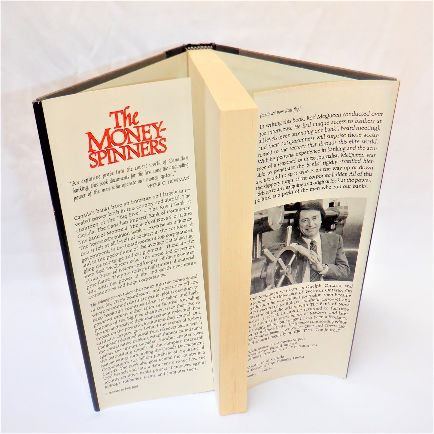 THE MONEY-SPINNERS, An Explosive Probe Into The Covert World of Canadian Banking, by Rod McQueen (1983 1st Ed.)
