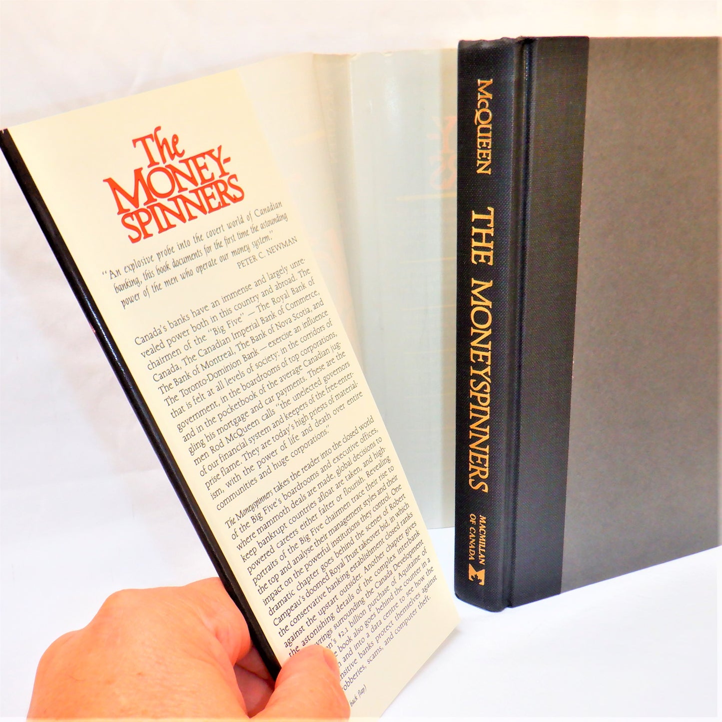 THE MONEY-SPINNERS, An Explosive Probe Into The Covert World of Canadian Banking, by Rod McQueen (1983 1st Ed.)