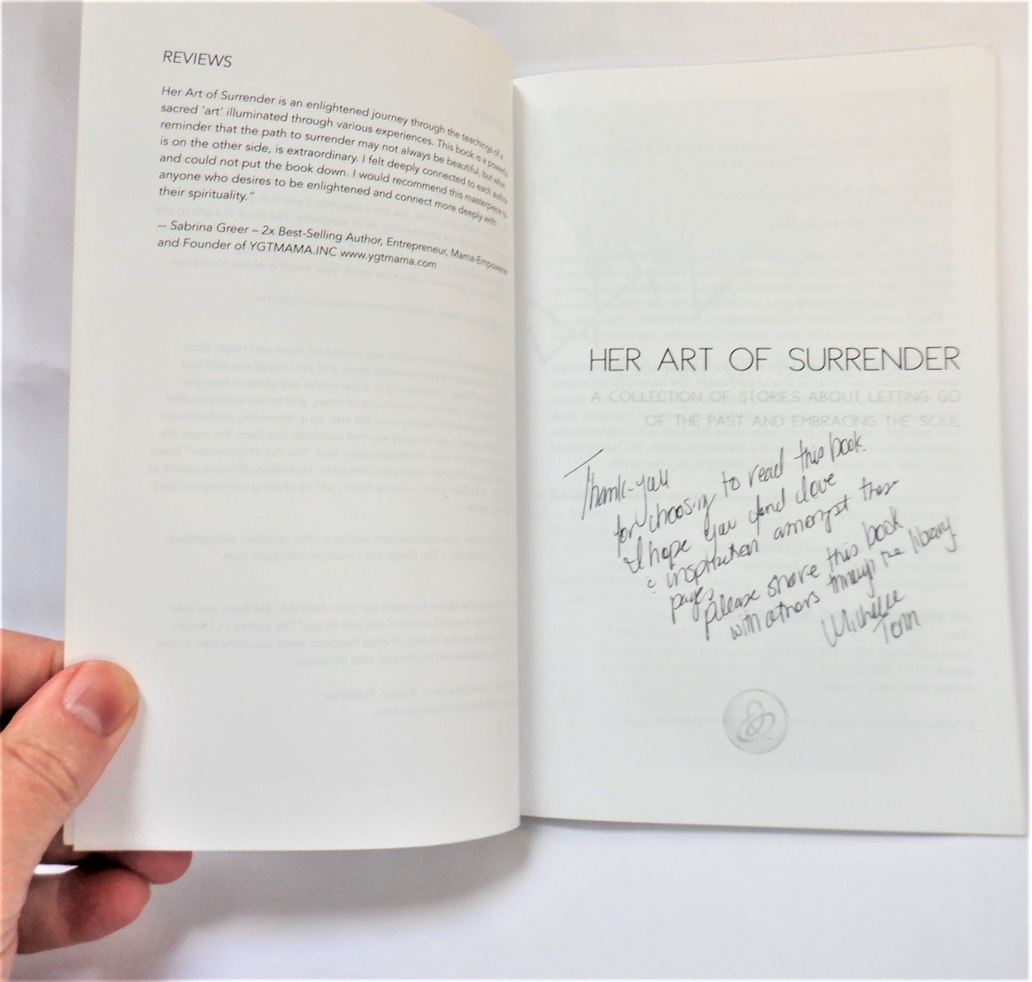 HER ART OF SURRENDER, A Collection of Stories About Letting Go of the Past and Embracing the SOUL, by Cassie Jeans and Co-Creators (1st Ed. SIGNED)