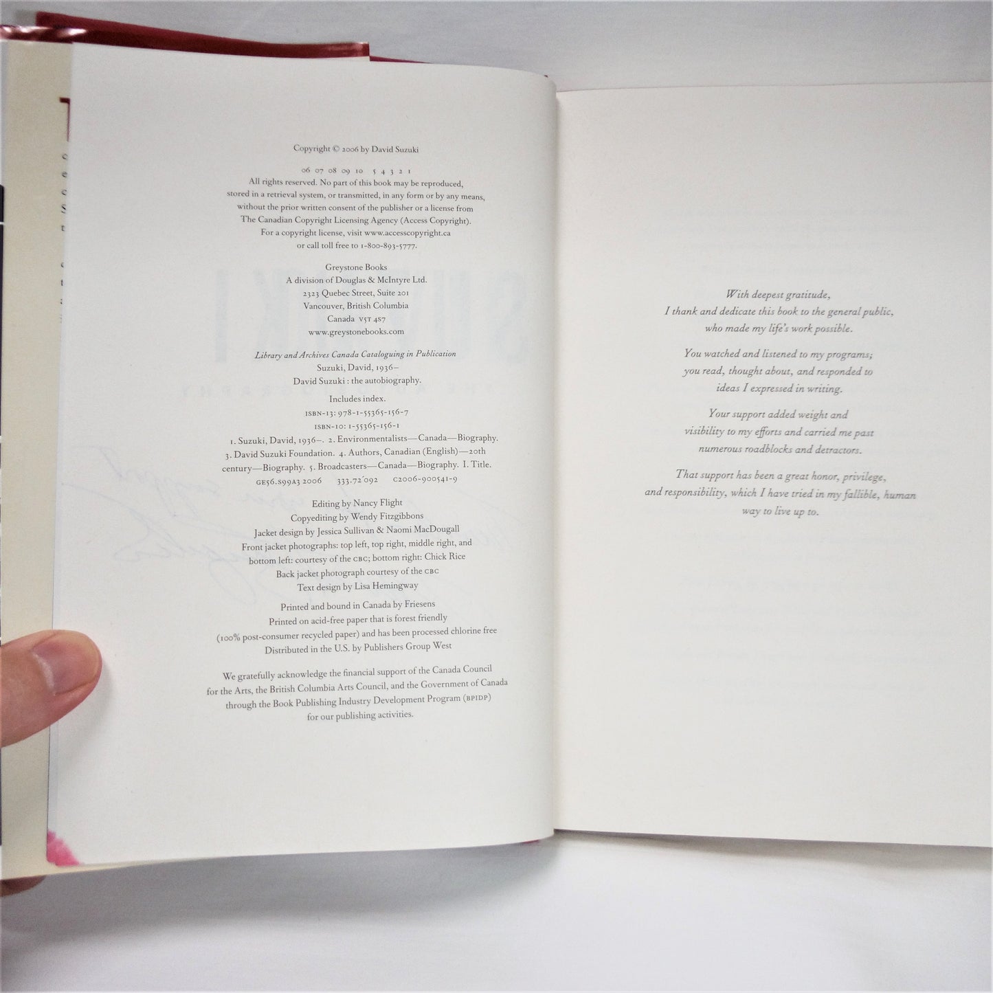 DAVID SUZUKI, The Autobiography by David Suzuki (1st Ed. SIGNED)