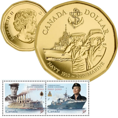 2010 ROYAL CANADIAN NAVY 100th Anniversary Coin & Stamp Collector's Tin