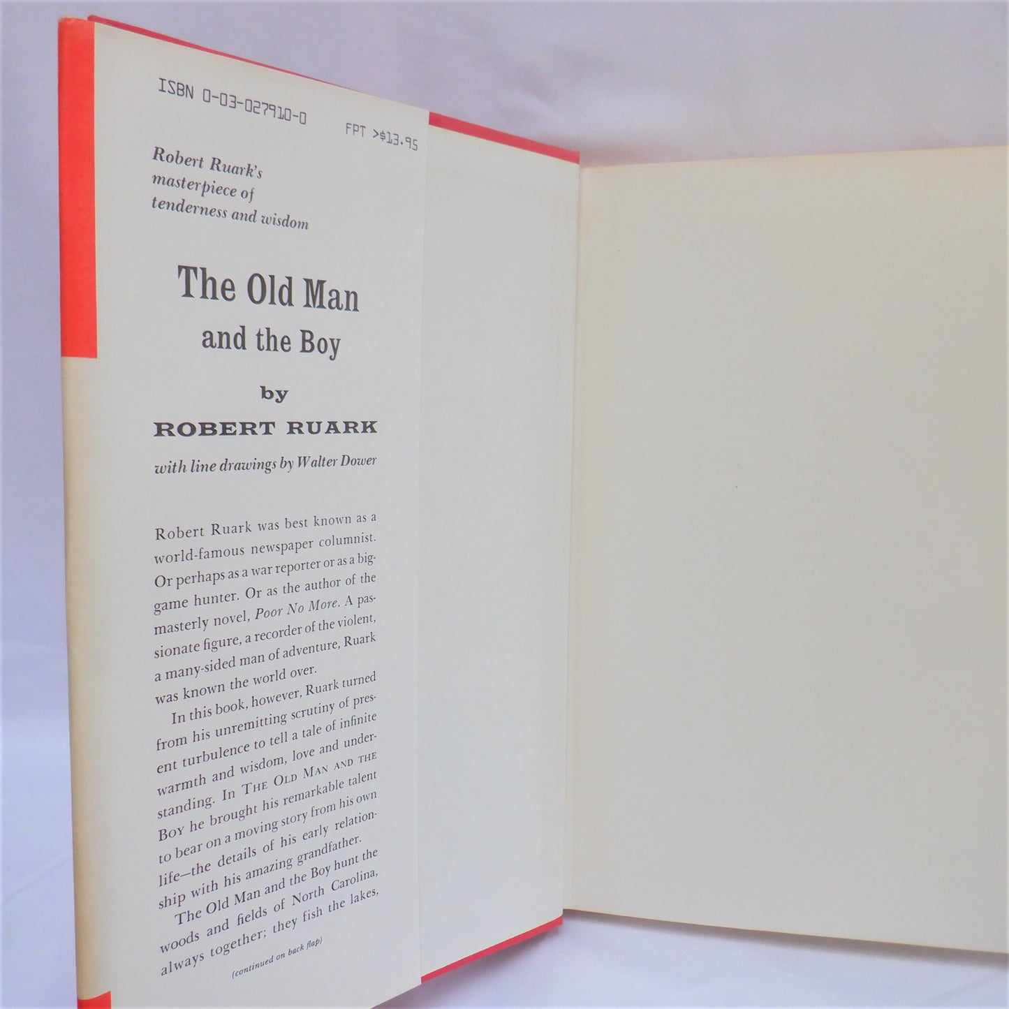 THE OLD MAN AND THE BOY, by Robert Ruark (RARE Holt Rinehart 1st Hardcover Edition 1957)