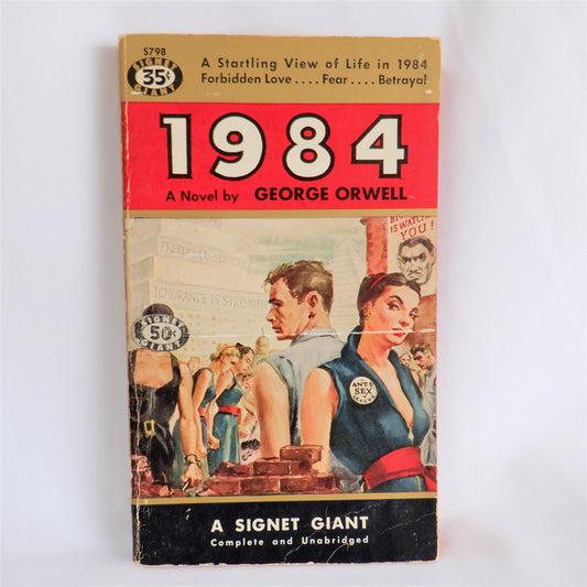 1984: The Novel by GEORGE ORWELL (1954-Rare Signet Pocketbook USA with Alan Harmon Cover Illustration)