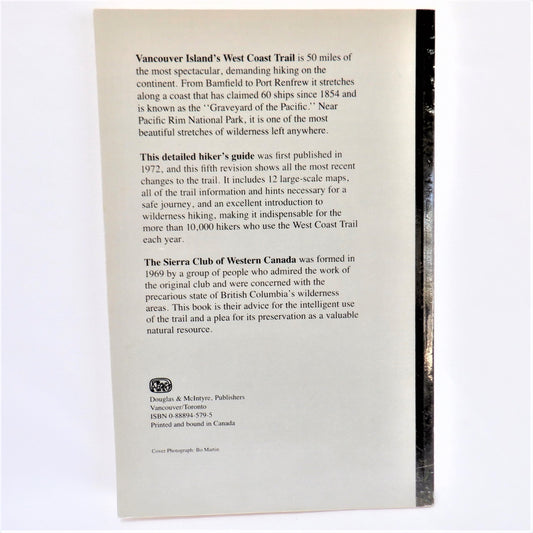 THE WEST COAST TRAIL AND NITINAT LAKES, by The Sierra Club of Western Canada, 1987