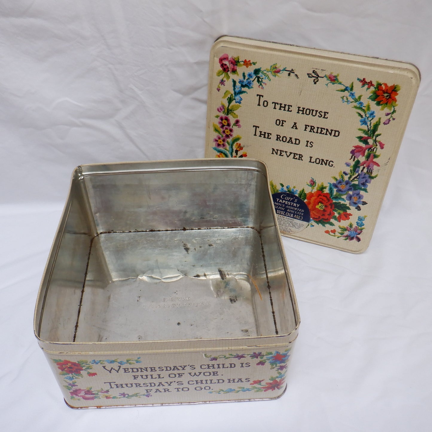 Antique Tin Container by the Famous CARR'S OF CARLISLE LTD. of ENGLAND: 'TAPESTRY'