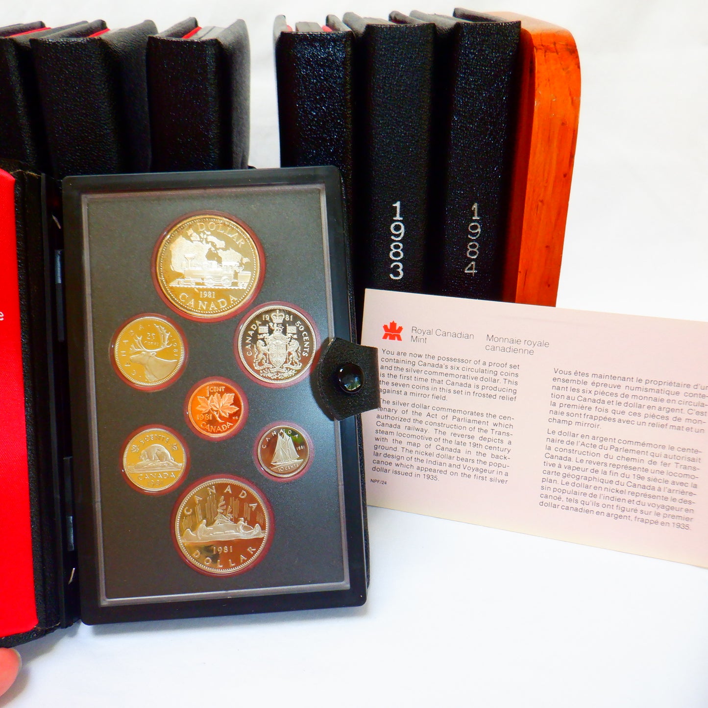 Instant 10-Year CANADIAN DOUBLE DOLLAR SILVER COIN COLLECTION 1975-1984, with BONUS Free Vintage Wood Stand!