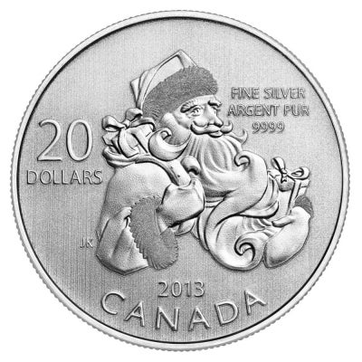 2013 $20 for $20 Pure Silver Coin: CANADA SANTA CLAUS
