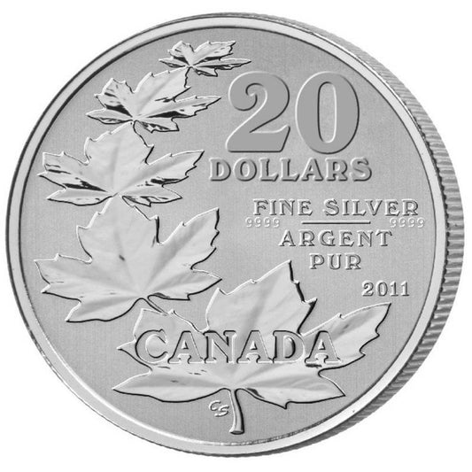 2011 $20 for $20 Pure Silver Coin: CANADA MAPLE LEAF, RARE 1st CANADIAN ISSUE!