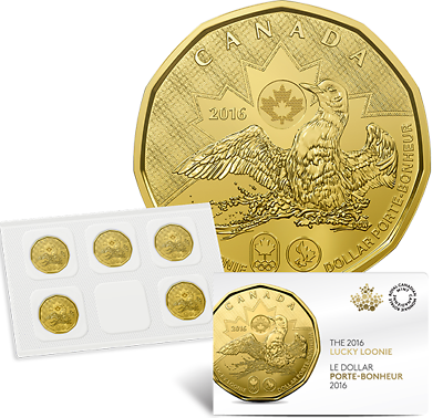 2016 LUCKY LOONIE, Royal Canadian Mint Sealed 5-Coin-Package!