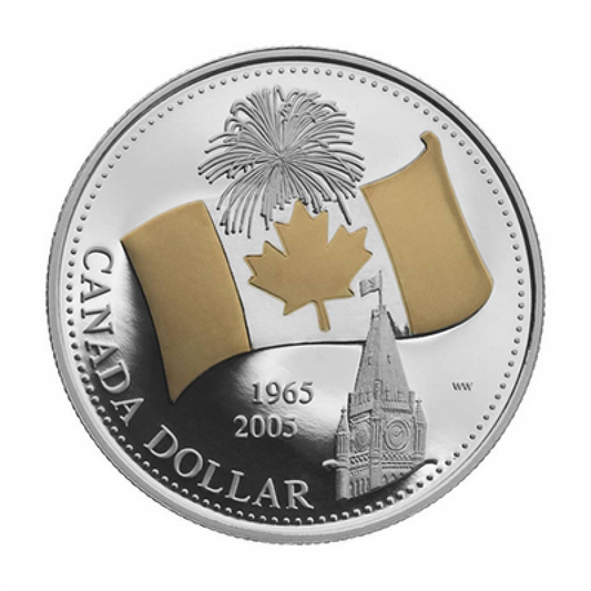 2005 Canadian 8-Coin Silver Proof Double Dollar Set: CANADA'S NATIONAL FLAG 1965-2005 40th Anniversary