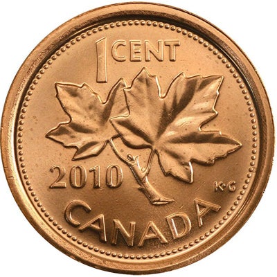 2010/2011 CANADIAN PENNY, TWO Brand New Uncirculated Full Rolls of 50 each (Magnetic & Non-Magnetic)