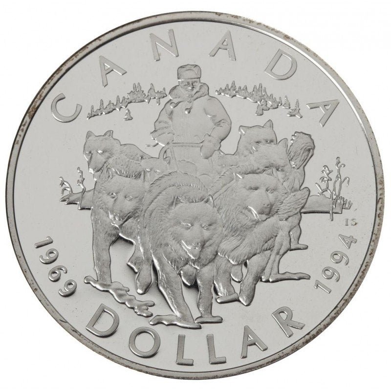 1994 Double Dollar 7-Coin Proof Set, Special Edition: THE REMEMBRANCE DOLLAR, and THE RCMP DOG TEAM 25th Anniversary