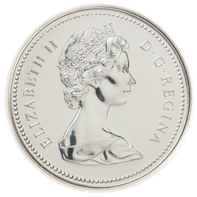 1976 Canadian $1 VOYAGEUR Brilliant Uncirculated Nickel Dollar Coin w/case.