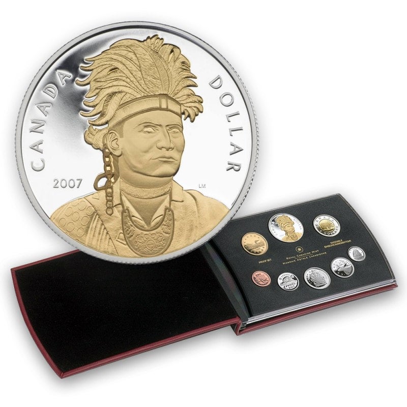 2007 Canadian 8-Coin Silver Proof Double Dollar Set: CELEBRATING THAYENDANEGEA