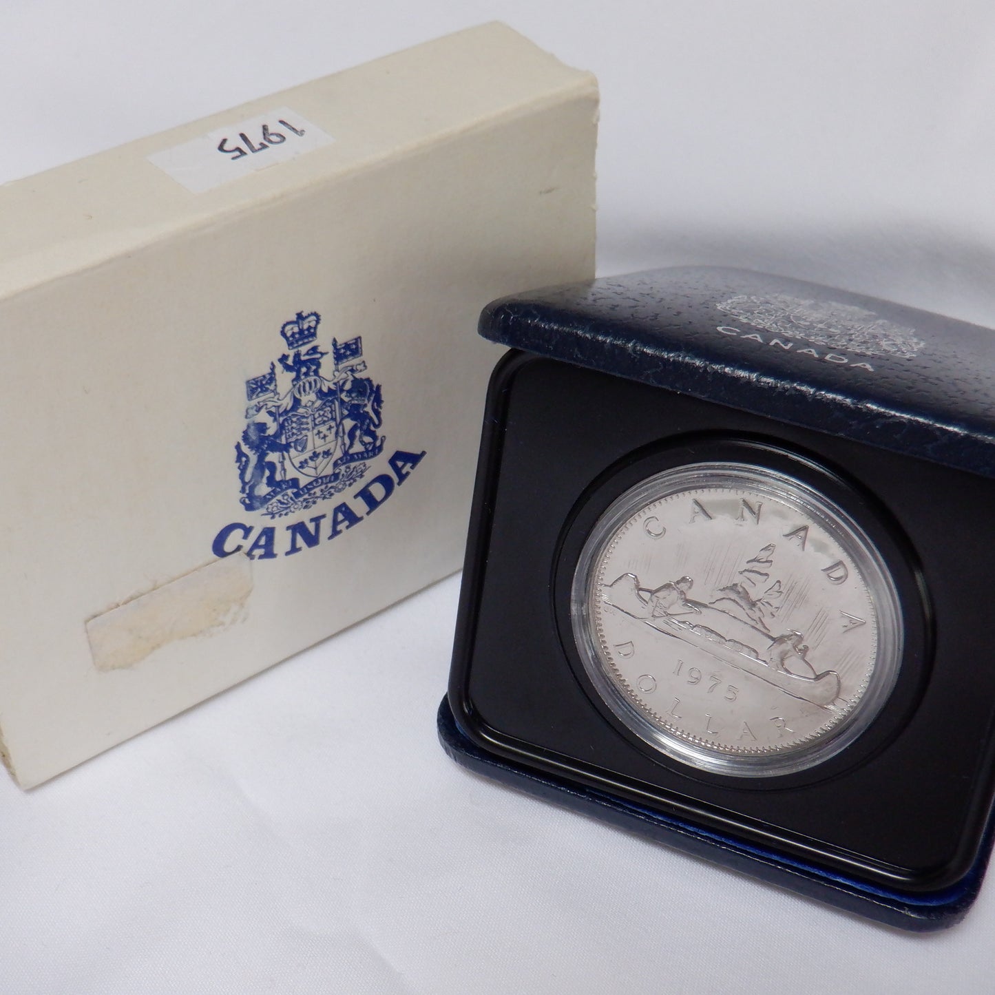 1975 Canadian $1 VOYAGEUR Brilliant Uncirculated Nickel Dollar Coin w/case