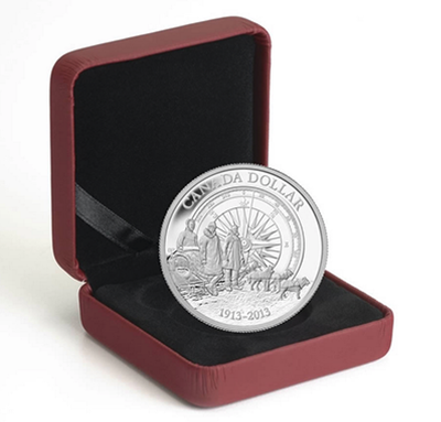 2013 Canadian $1 Brilliant Pure Silver Coin: ARCTIC EXPEDITION 100th Anniversary (1913-2013)