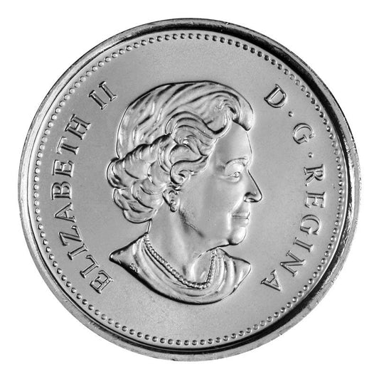 2010 Canadian .25-cent RED POPPY COLOURED QUARTER: 'Year Of The Veteran'