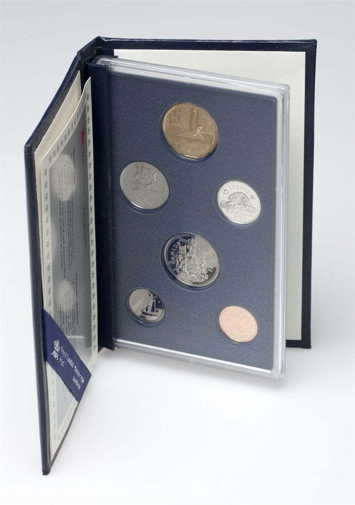 1993 Canadian COAT OF ARMS 6-Coin Specimen Gift Set in Blue Leather Display Case