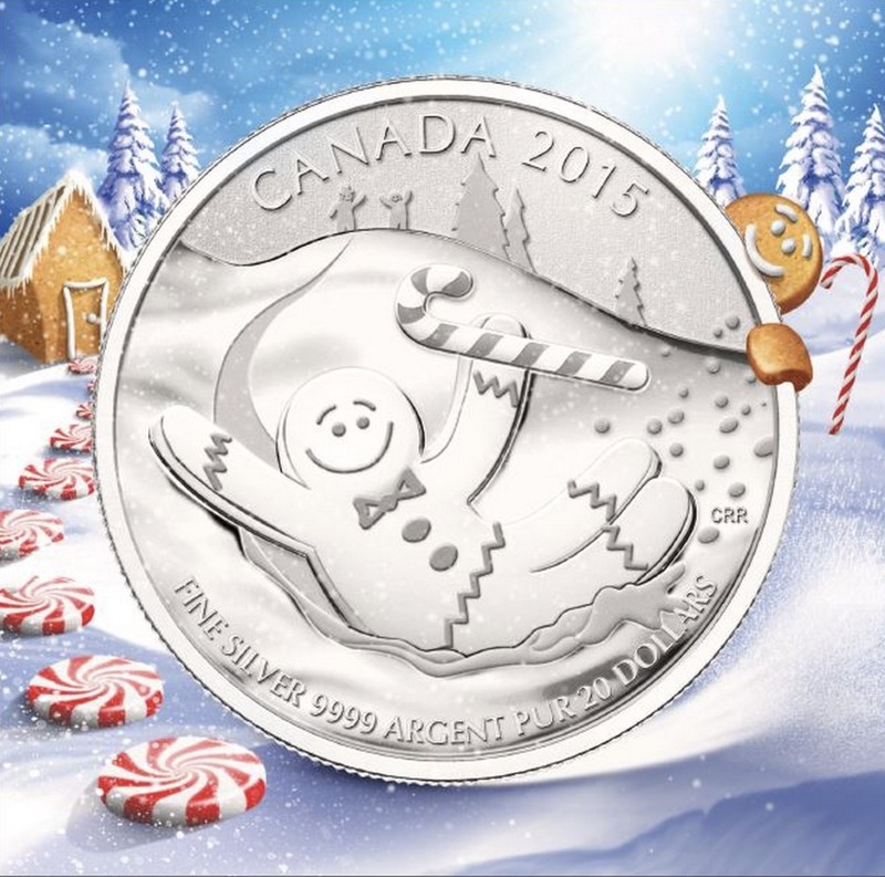 2015 $20 for $20 Pure Silver Coin: CANADA GINGERBREAD MAN