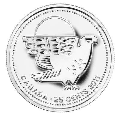2011 Canadian .25-cent Quarters: LEGENDARY NATURE COIN COLLECTION 6-Pack Pliofilm