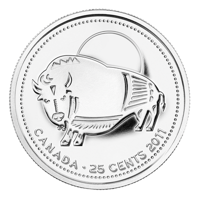 2011 Canadian .25-cent Quarters: LEGENDARY NATURE COIN COLLECTION 6-Pack Pliofilm