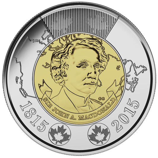 2015 Canada $2 Coin Sir John A. MacDonald circulation 5-Pack RCM Coins