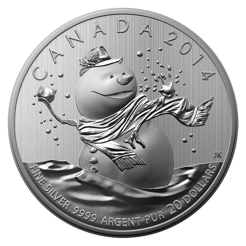2014 $20 for $20 Pure Silver Coin: CANADA SNOWMAN