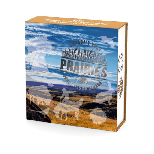 2016 $200 for $200 CANADA'S VAST PRAIRIES COIN, 2 Ounces of .9999 Pure Silver w/COA Display Box