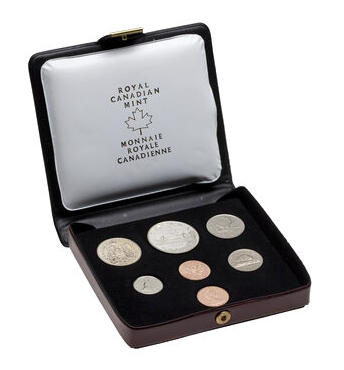 1976 Double Penny Specimen 7-Coin Set, Bergundy Vinyl Case & COA