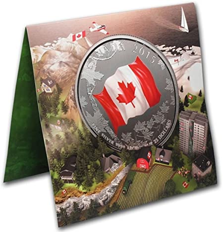 2015 $25 for $25 Pure Silver Coin: CANADA FLAG