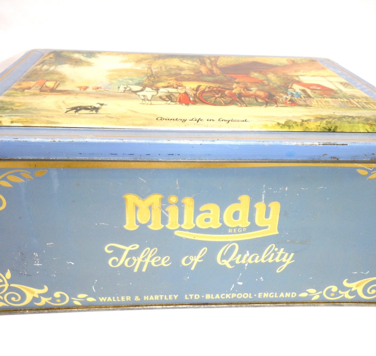 MILADY TOFFEE OF QUALITY, Presents A Large Vintage Tin: 'Country Life in England'