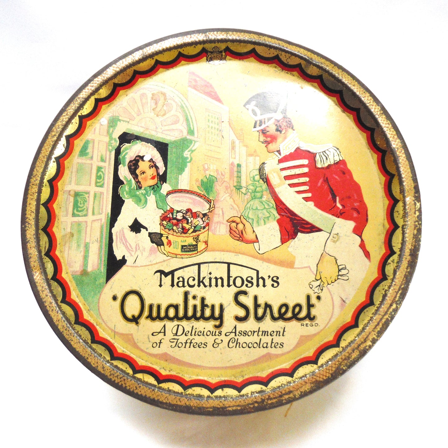 Vintage Toffee & Chocolates Tin by Mackintosh's: 'QUALITY STREET'