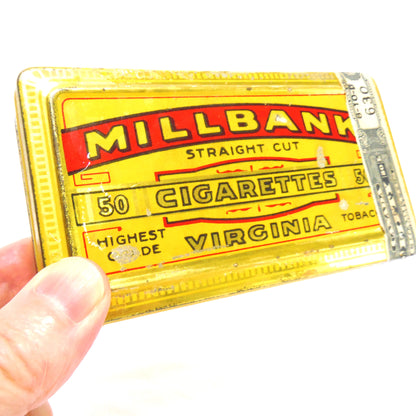 Vintage Tobacco Tin by MILLBANK VIRGINIA CIGARETTES, with Canada 50 Excise Label, TIN #2