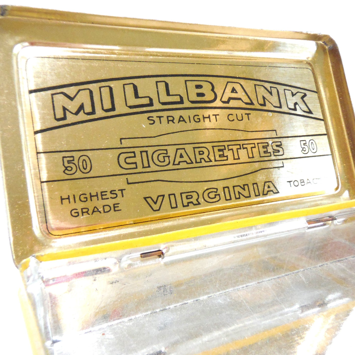 Vintage Tobacco Tin by MILLBANK VIRGINIA CIGARETTES, with Canada 50 Excise Label, TIN #2