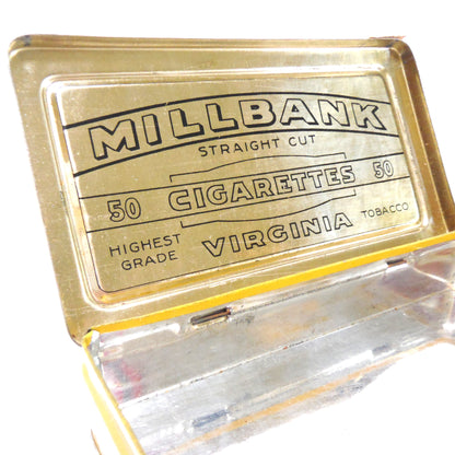 Vintage Tobacco Tin by MILLBANK VIRGINIA CIGARETTES, with Canada 50 Excise Label, TIN #1