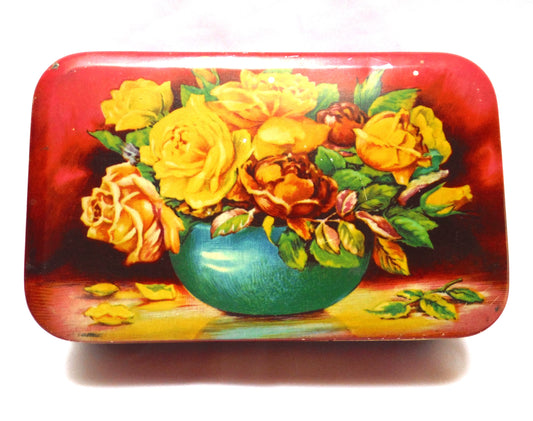 Antique Tin Can Container by Joseph Bellamy & Sons Limited of Yorkshire: 'BOWL OF ROSES'