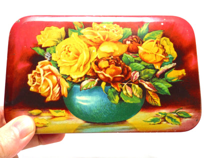 Antique Tin Can Container by Joseph Bellamy & Sons Limited of Yorkshire: 'BOWL OF ROSES'