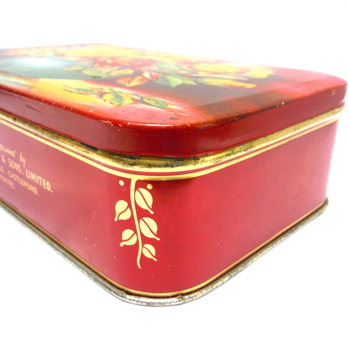 Antique Tin Can Container by Joseph Bellamy & Sons Limited of Yorkshire: 'BOWL OF ROSES'