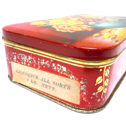 Antique Tin Can Container by Joseph Bellamy & Sons Limited of Yorkshire: 'BOWL OF ROSES'